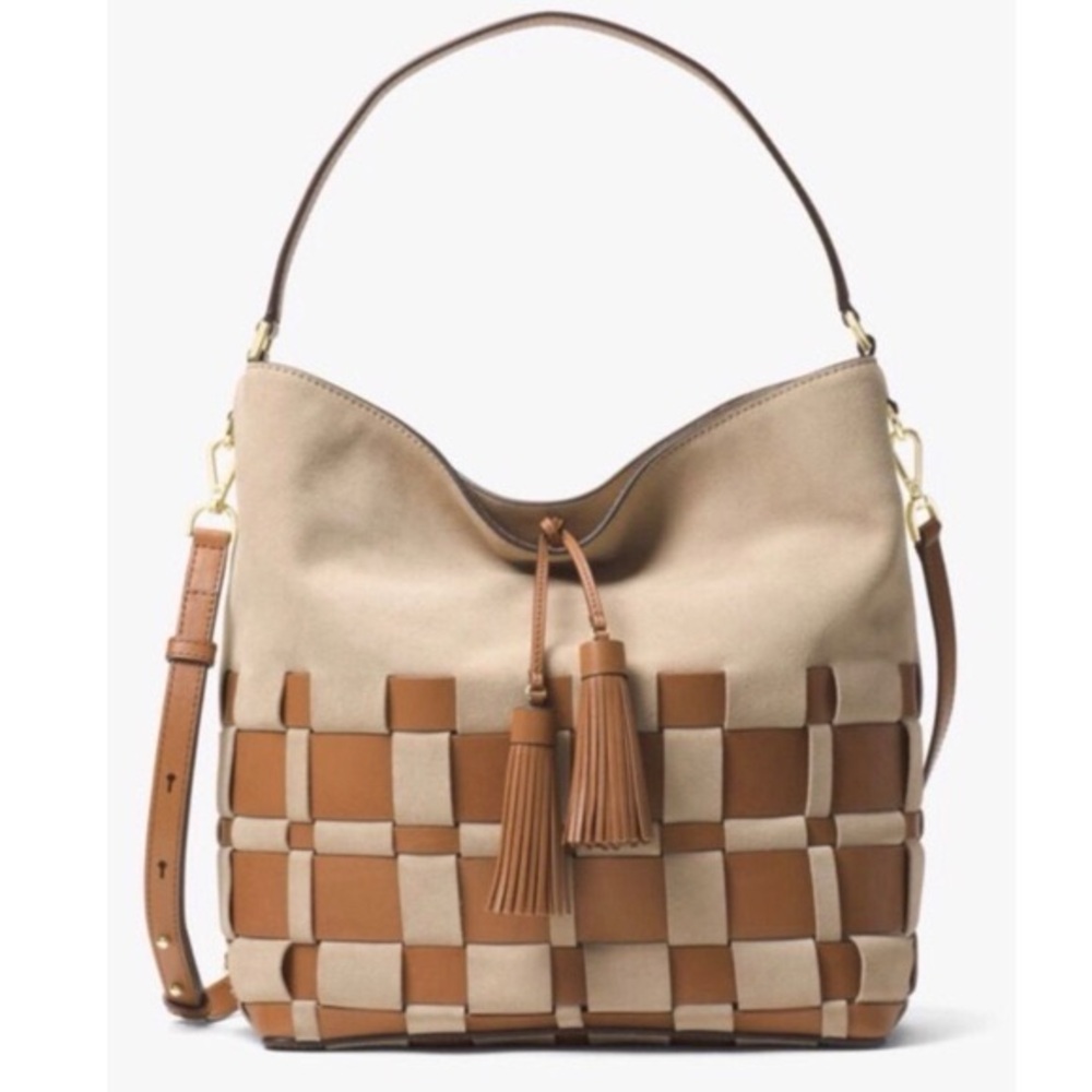 Michael Kors Vivian Brown & Tan Large Suede & Leather Hobo Bag NWOT MSRP:$448